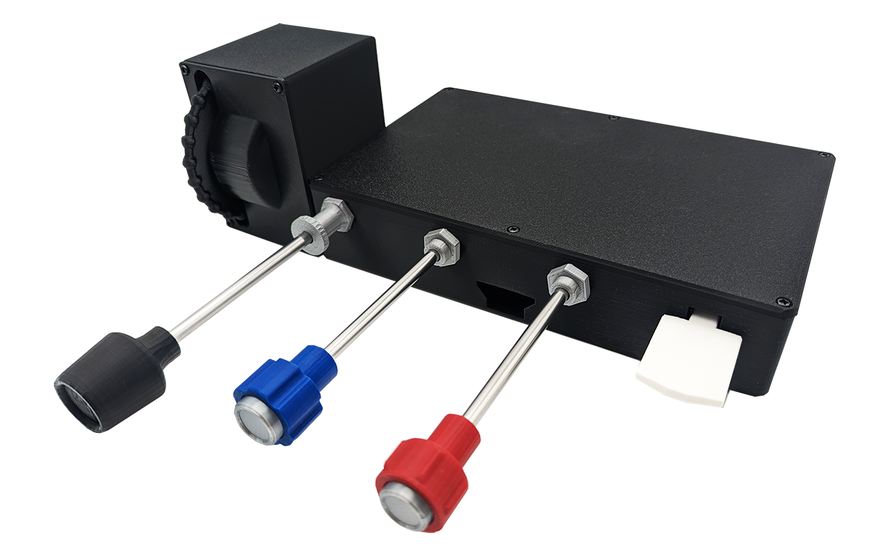 Throttle, Propeller, Mixture, (TPM) Flaps and Trim Controller For Flight Simulators - Removable Desktop Mount