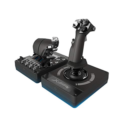 Logitech G X56 H.O.T.A.S Throttle and Joystick Flight Simulator Game Controller, 4 Spring Options, +189 Programmable Controls, RGB Lighting, 2x USB, PC - Black