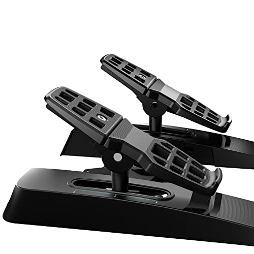 Turtle Beach VelocityOne Universal Rudder Pedals for Windows 10 & 11 PCs, Xbox Series X, Xbox Series S, and Xbox One Featuring Smooth Rudder Axis, Adjustable Brakes and Pedal Width – Black