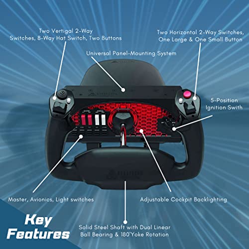 Honeycomb Alpha Flight Controls Yoke with Honeycomb Aeronautical Bravo Throttle Quadrant Bundle (2 Items)